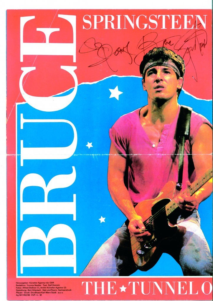 布魯斯．史普林斯汀歐洲巡迴演唱會的官方海報。